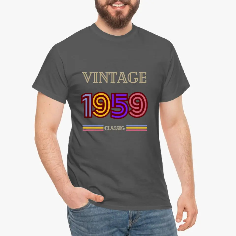Eco-friendly Herren T-Shirt aus Baumwolle, Vintage classic, bunt, verschiedene Farben,1950 - 59, S-2XL