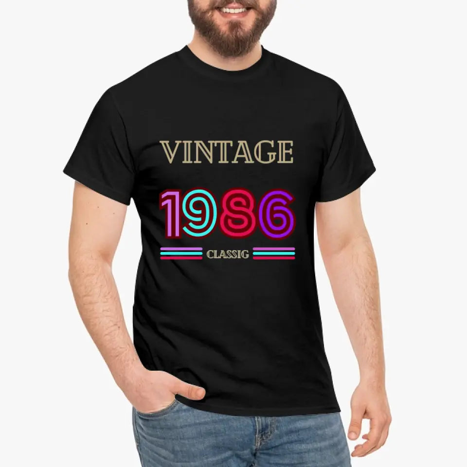 Eco-friendly Herren T-Shirt aus Baumwolle, Vintage classic, bunt, verschiedene Farben,1980 - 89, S-2XL