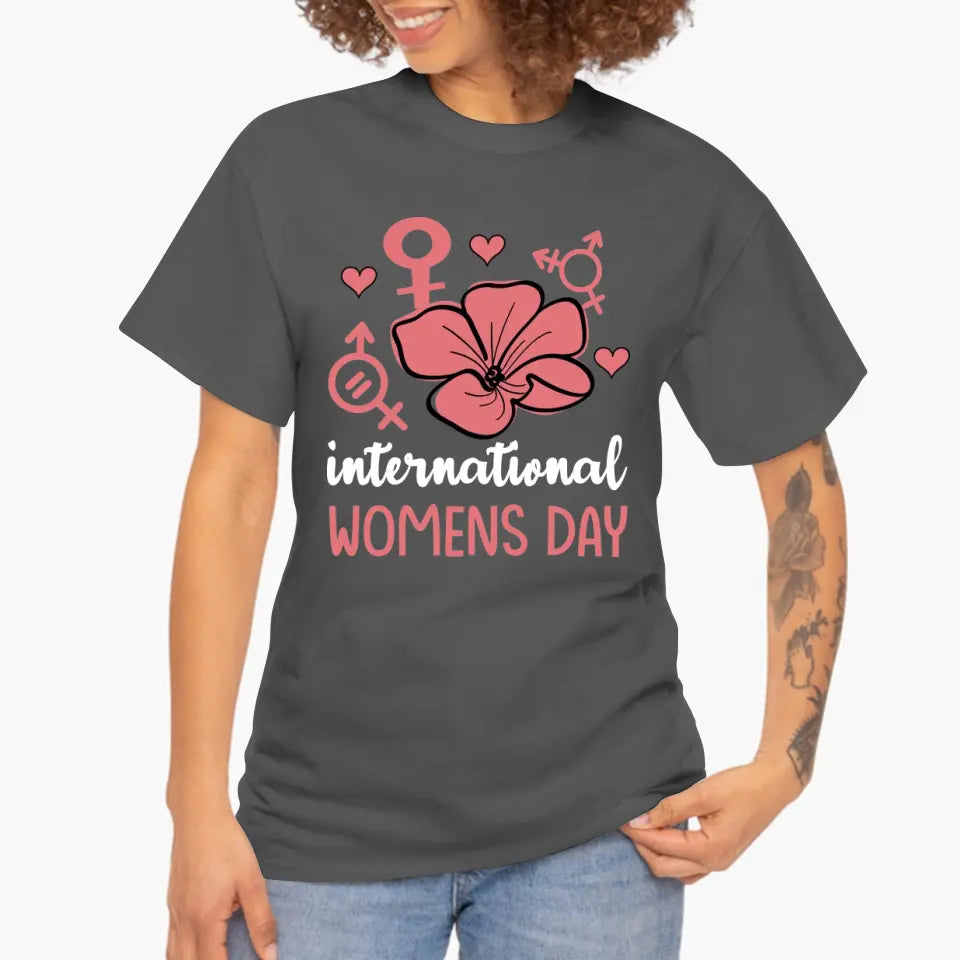 Eco-friendly Damen T-Shirt aus Baumwolle, Happy Woman's Day!, S-2XL