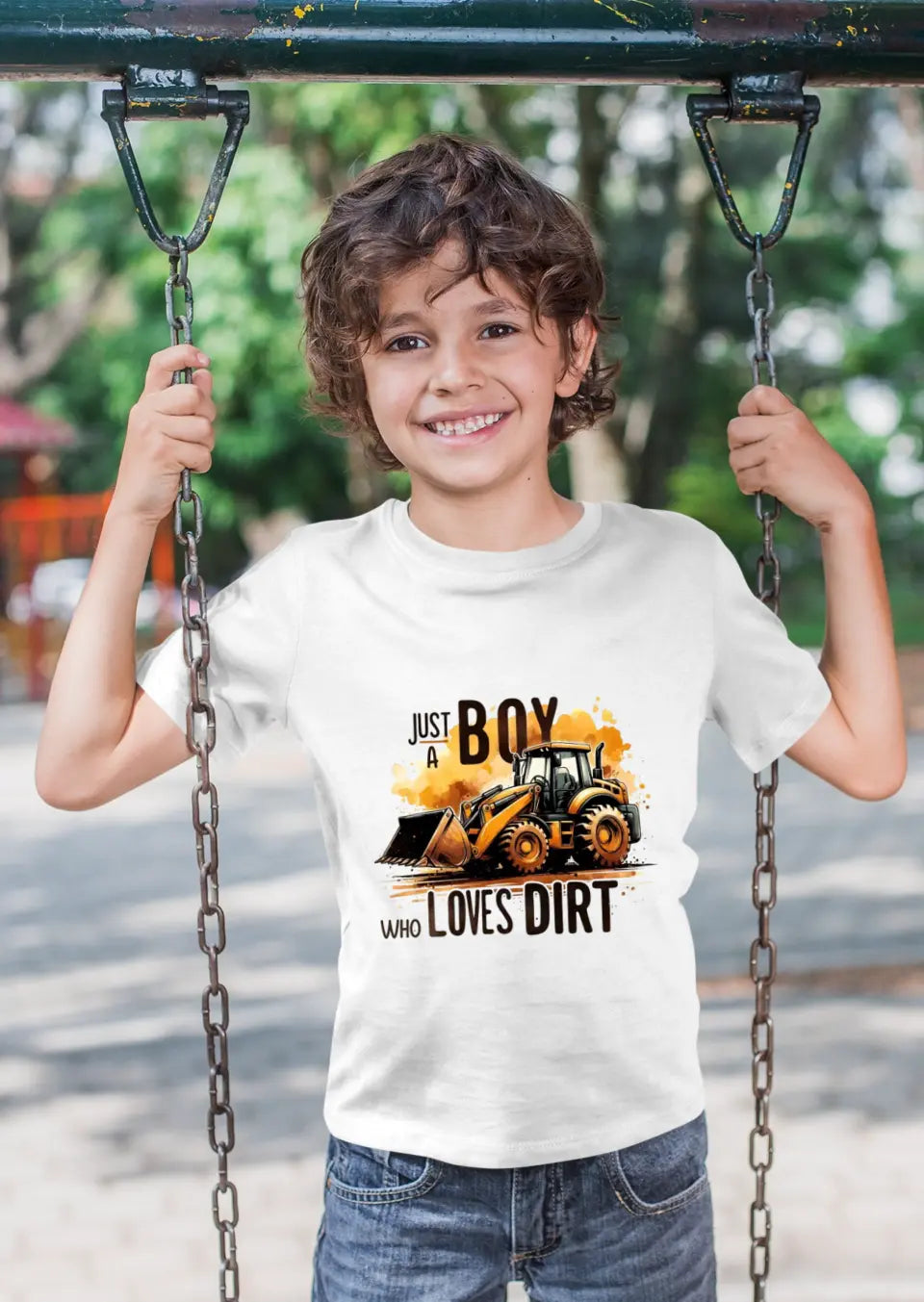 Eco-friendly Kinder T-Shirt aus Baumwolle, Just a Boy who loves...S-XL
