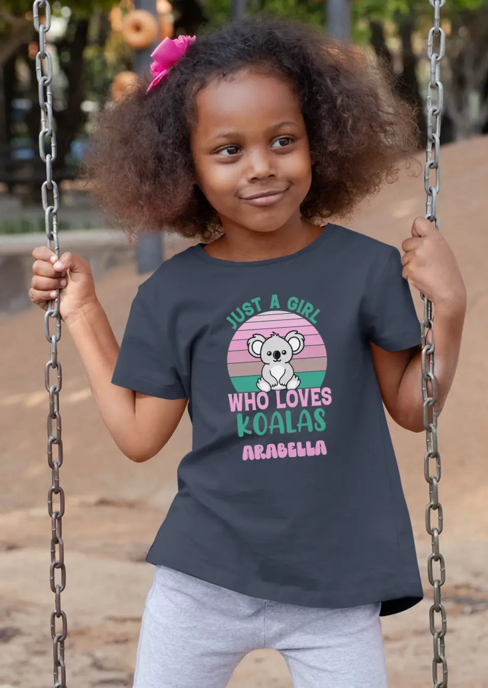 Eco-friendly Kinder T-Shirt aus Baumwolle, Just a Girl who loves Koalas, S-XL