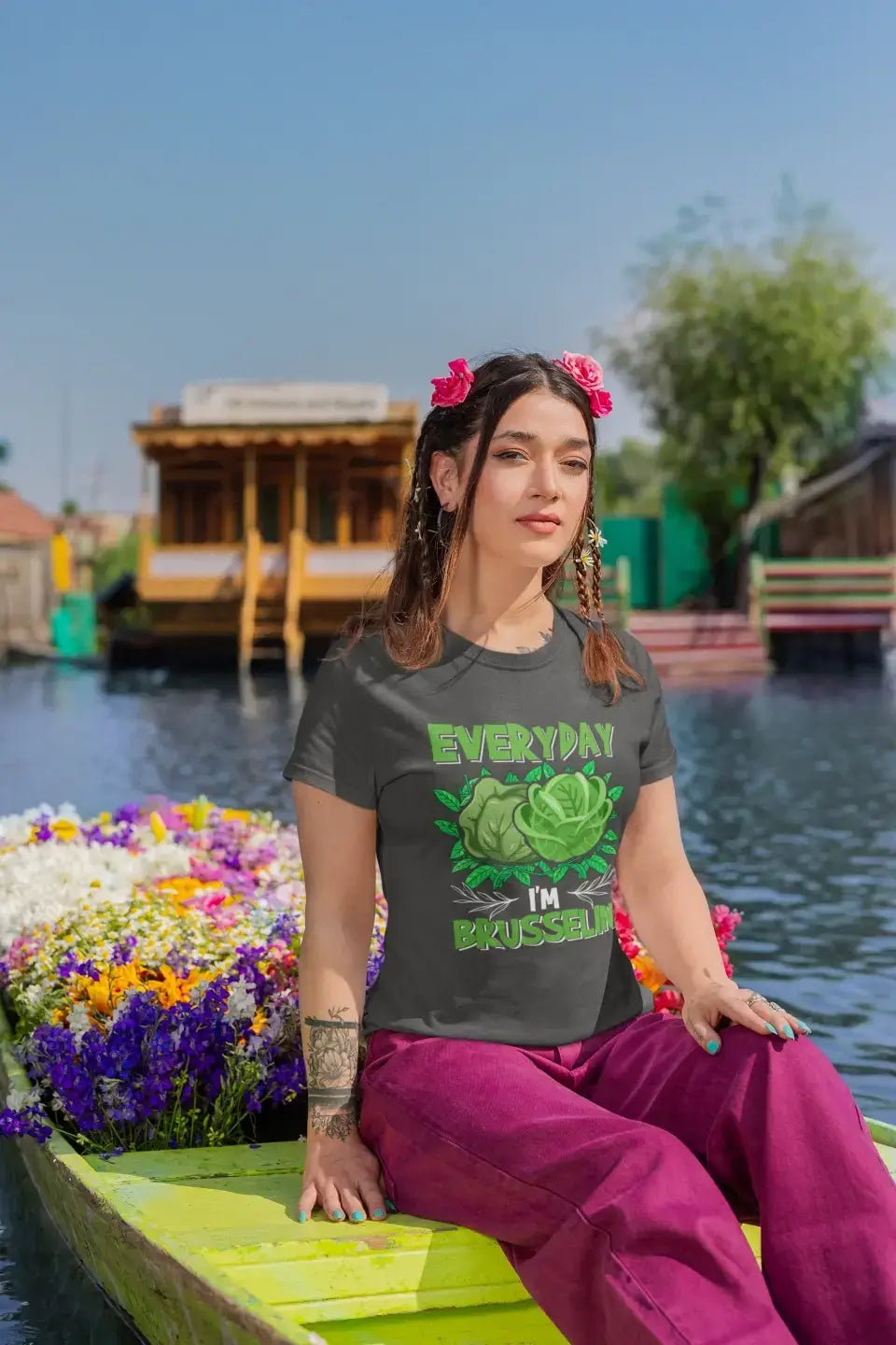 Eco-friendly Damen T-Shirt aus Baumwolle, vegan Design, S-2XL