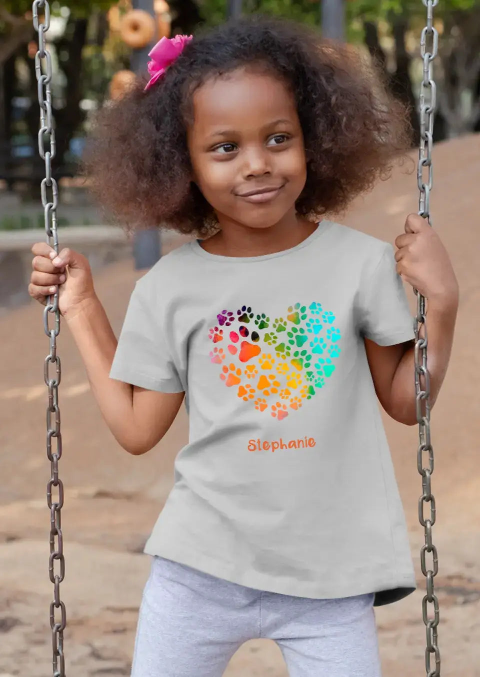 Eco-friendly Kinder T-Shirt aus Baumwolle, Paw Hearts, S-XL