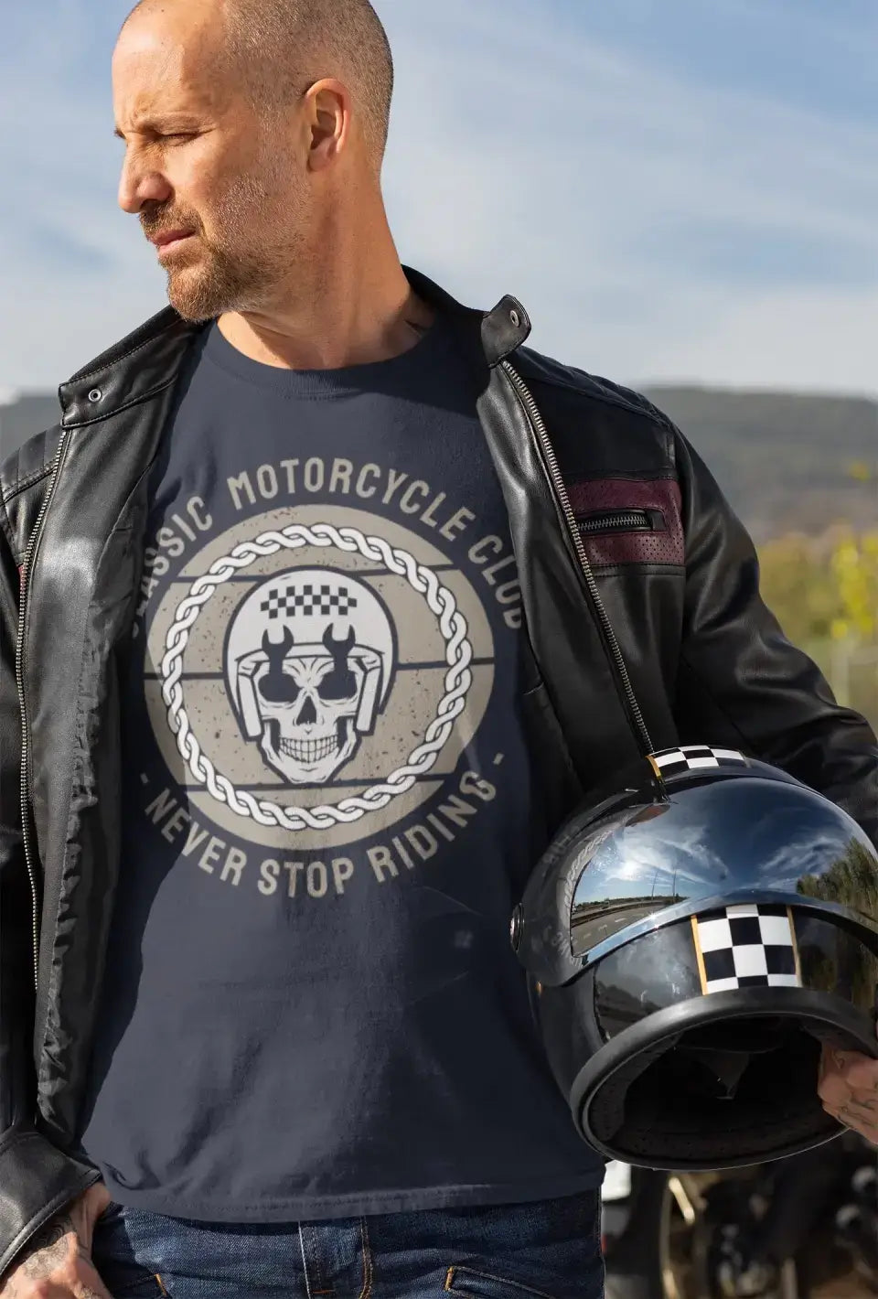 Eco-friendly Herren T-Shirt aus Baumwolle, Motor Cycle Retro, S-2XL