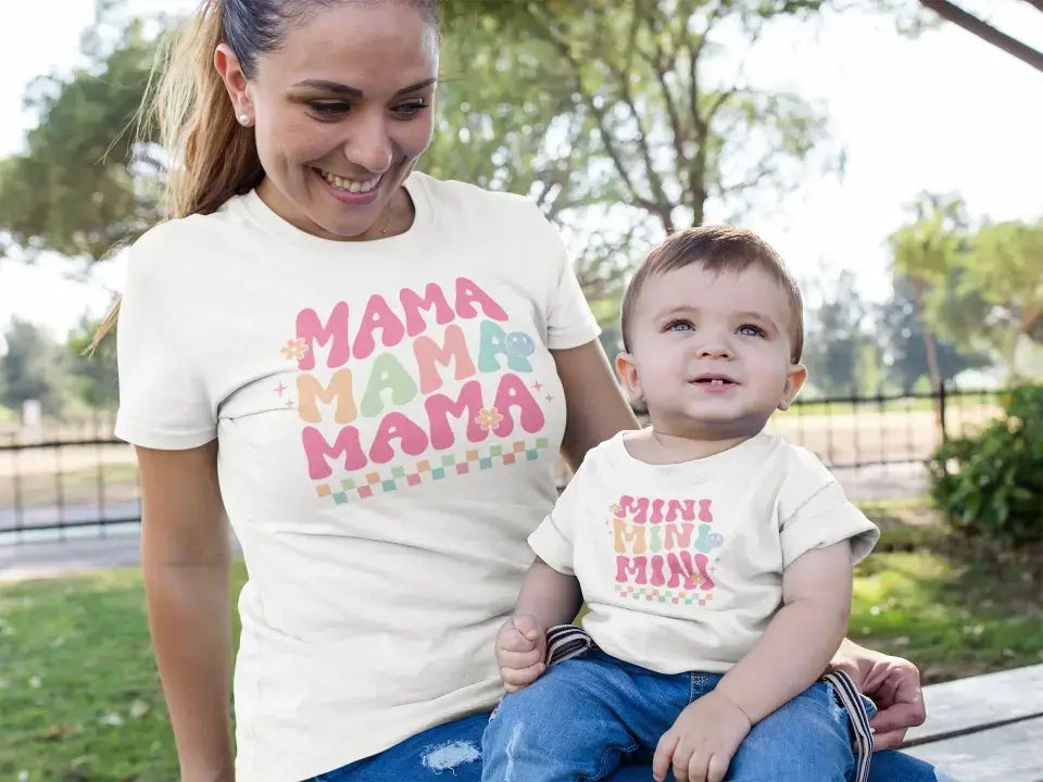 Eco-friendly Damen & Baby T-Shirt, aus Baumwolle, Mama & Me, S-2XL