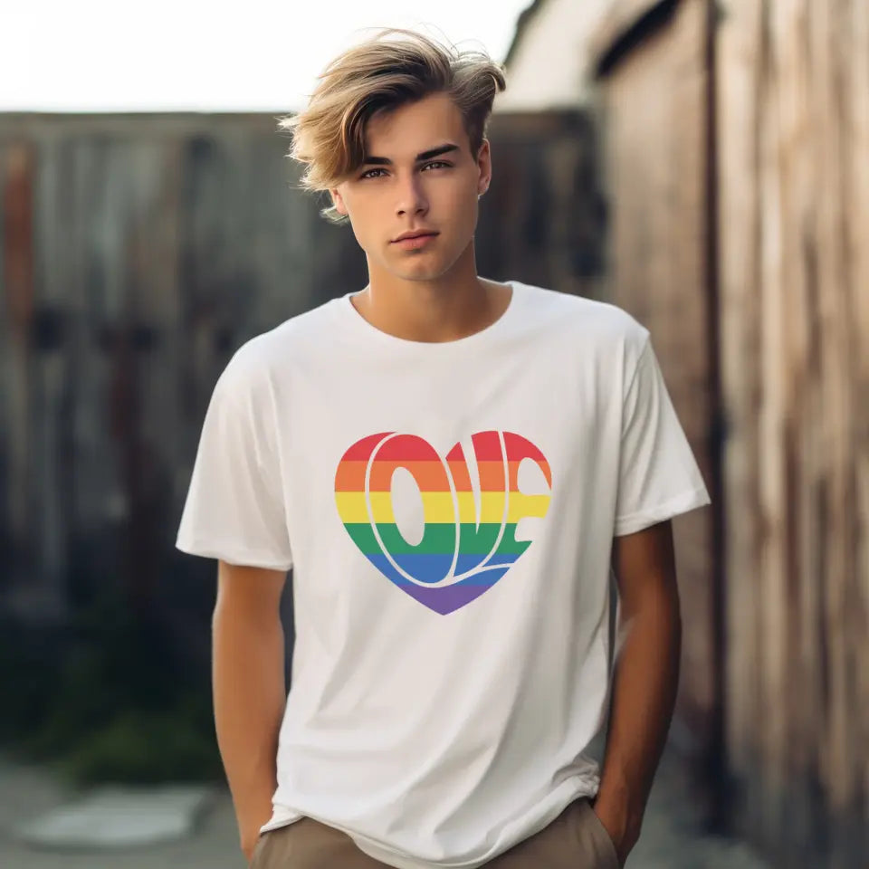 Eco-friendly Herren T-Shirt aus Baumwolle, be kind, Rainbow, S-2XL