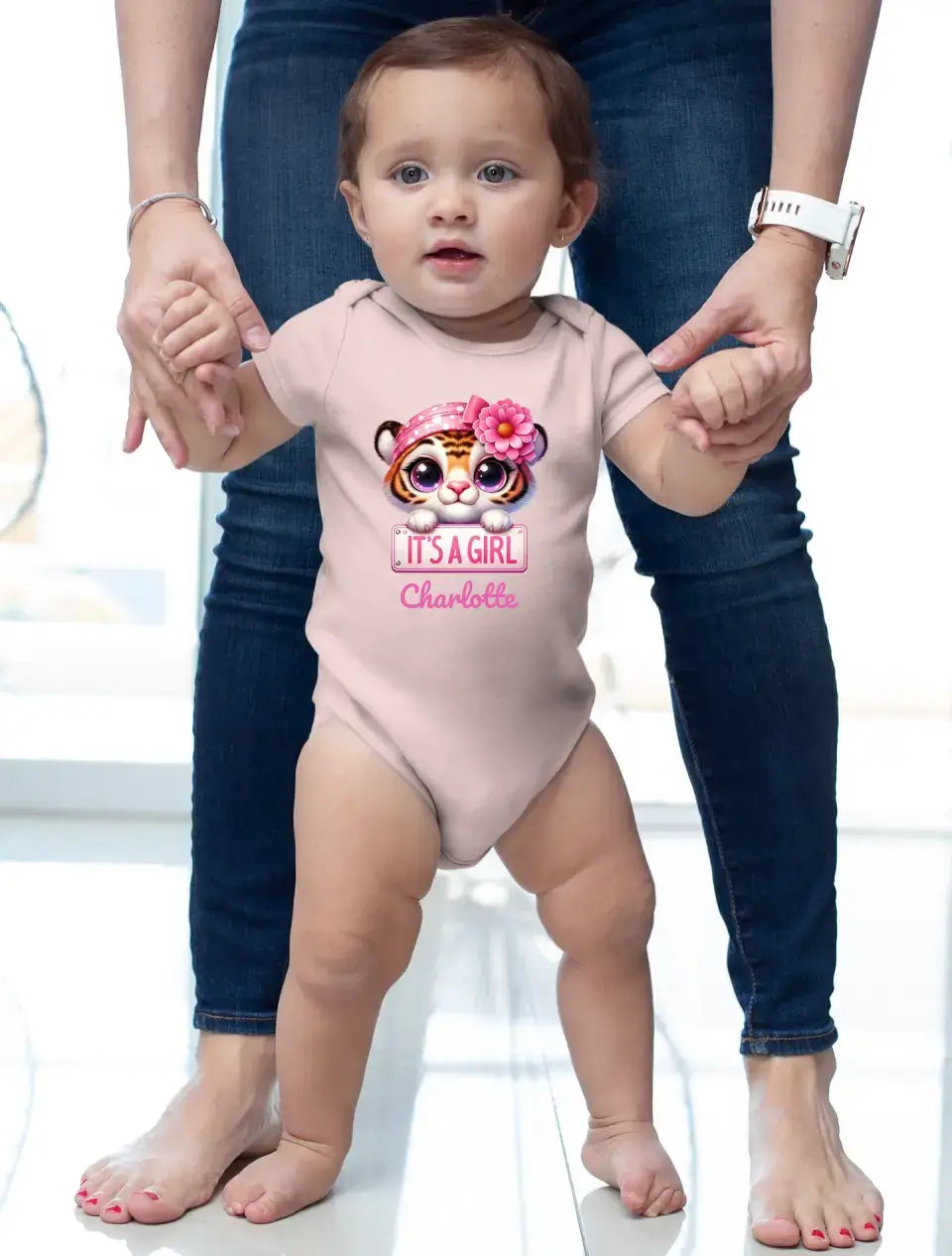 Eco-friendly Baby Bodysuit, kurz, aus 100 % Baumwolle, it's a girl, NB-18 M