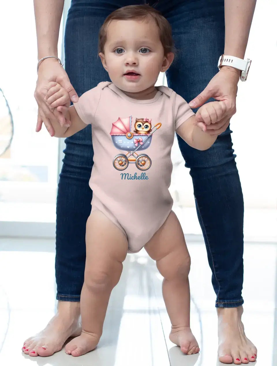 Eco-friendly Baby Bodysuit, kurz, aus 100 % Baumwolle, Kinderwagen, NB-18 M