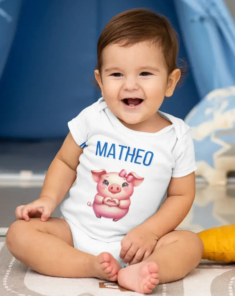 Eco-friendly Baby T-Shirt aus 100 % Baumwolle, Tiere mit Herz, NB-18 M