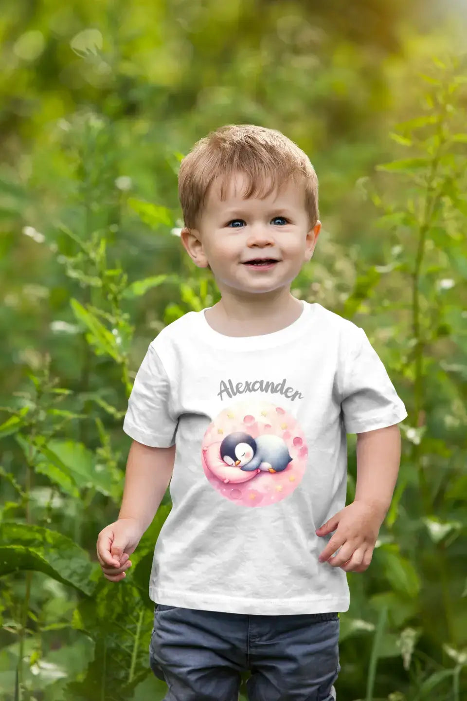 Eco-friendly Baby T-Shirt aus 100 % Baumwolle, schlafende Tiere NB-18 M