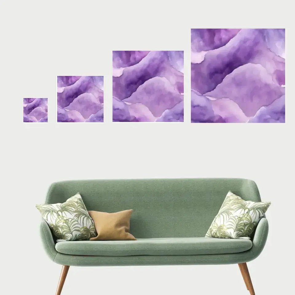 Eco-friendly Giclée-Druck auf Leinwand, Wasserfarbe violett, verschiedene Motive und Größen